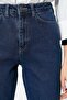 Women's Dark Blue Mom Jeans - 3