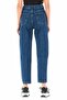 Dark Blue Lycra Mom Jean Trousers (Color Does Not Fade) - 3