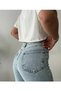 Travelista Women's Light Blue Washed Denim Jeans with Side Slits, Spanish Cut, and High Waist. - 4