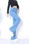 Spanish Women Blue Flare Leg Denim Pants High Waist Spanish Jeans Gatherer - 2