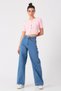 All Blue Lycra Women's Sweet Blue Super High Waist Loose Leg Denim Jeans Palazzo Pants - 3