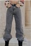 Kiah 90's Colorfast Smoked Lycra Super High Waist Loose Jean Trousers. (Super High.) Wide Leg.