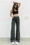 Arya Smoked Gray Women's Loose-Fit Stretch 90s Super High-Waisted Loose-Leg Jeans Palazzo Pants