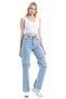 Women's Light Blue Lycra Super High Waist Loose Jeans Palazzo Trousers (SUPER HIGH.) Wide Leg. - 3