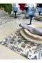 6 Stain-Proof Flower Patterned Gray American Serving - 5