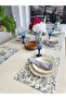 6 Stain-Proof Flower Patterned Gray American Serving - 7