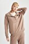 Fit Oversize Fit Stand Collar Polar Sports Sweatshirt A7154ax23au - 3