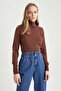 Relax Fit Turtleneck Cashmere Textured Extra Soft Basic Sweater H1651Az22Wn