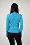 Turtleneck Ribbed Flexible Turquoise Knitwear Sweater - 5