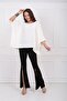 Belted Front Zipper Scuba Crepe Trousers Pnt33379 Black