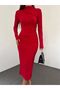 Women's Drawstring Stand Collar Long Sleeve Dress