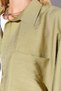 Olive V-Neck Women's Loose Shirt - 6918 - 4
