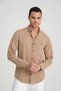 Men's Embroidered Linen Shirt - Earth Mes116488-01-6488