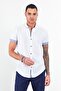White Linen Effect Short Sleeve Shirt |   Mes 111873 -01 - 6