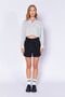 Navy Blue-White Striped Cropped Shirt with Pocket and Cuff Details |   Ek1000169146-9146 - 7