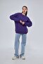 Unisex Purple Color Basic Sweatshirt Crew Neck Hoodie 100% Cotton - 8