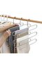 2 Pieces - Metal 5-Layer In-Cabinet Trousers Scarf Shawl Hanger, Multiple Hangers, Decorative Smart Hanger - 5