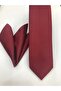 71 Claret Red Matte Dupont Woven Slim Tie with Handkerchief