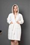 Women's Ecru Ultrasoft Plush Dressing Gown - 7