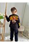Boy's Dinosaur Printed 3-Thread Fabric Top and Bottom Set - 2