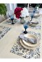 6 Stain-Proof Flower Patterned Gray American Serving - 4