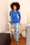 Women's Long Sleeve Combed Cotton Pajama Set 4194 - 3