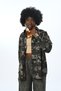 Women's Patterned Black Color Oversize Cut Shirt
