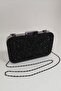 Yakamoz Black Women's Stoned Evening Dress Clutch Portfolio Bag