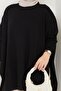 Women's Black Hijab Knitwear Oversize Sweater - 3
