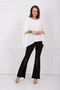Belted Front Zipper Scuba Crepe Trousers Pnt33379 Black - 4