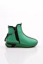 685-22K Women's Thick Sole Zipper Detailed Boots Green