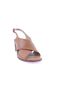 Tan Genuine Leather Women's Heeled Sandals - Cross Strap 65613335 - 2