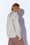 Khaki Satin Soft Textured Striped Comfortable Cut Women's Shirt with Pocket Detail - 9142 - 5