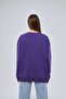 Unisex Purple Color Basic Sweatshirt Crew Neck Hoodie 100% Cotton - 3