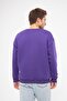 Unisex Purple Color Basic Sweatshirt Crew Neck Hoodie 100% Cotton - 4