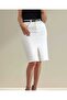 White Midi Slit Midi Length Skirt with Pocketed and Slit - 2