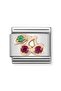 Composable Rose Gold and Cz Cherry Classic Symbols in 9k Stainless Steel