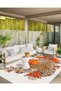 Pearl Collection Orange Theme Leopard and Flower Pattern Woven Base Modern Decorative Carpet Inci13 - 3