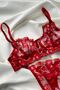 Women's Bra Suit New Year Merry Christmas Sweetheart Special Red Heart Underwire - 5