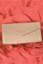 Gold Piping Leather Evening Dress Clutch Hidden Shoulder Chain Bag - 2