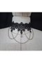 Lilian Chain Pearl Lace Neck Collar Silver