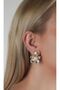 Flower Women's Earrings with Pearls - 4