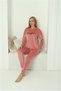 Women's Velvet Pink Pajama Set 20624 - 4