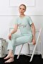 Women's Combed Cotton Short Sleeve Pajama Set 4128 - 2