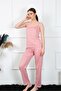 Women's Rope Strap Salmon Pajama Suit 4136 - 2