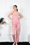 Women's Rope Strap Salmon Pajama Suit 4136 - 3