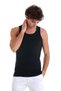 Navy Blue Regular Fit Plain Cotton Knitted Tank Top - 3