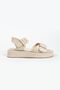 Beige Women's Genuine Leather Sandals - 2