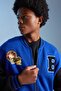 Oversize College Collar Zippered Bomber Cardigan - Back Printed with Pockets A7258Ax23Au - 4