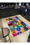 Paris Collection Multicolored Shapes Patterned Modern Decorative Carpet Paris30 - 2